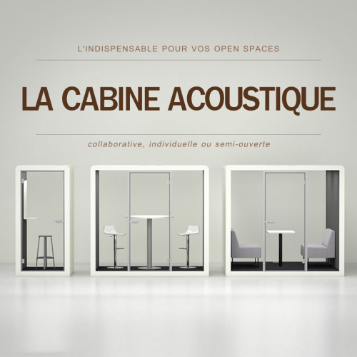 La cabine acoustique, l'indispenaable pour meubler vos open spaces bruyants.
