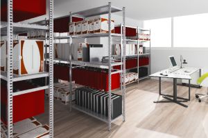 Rangement mélaminé.