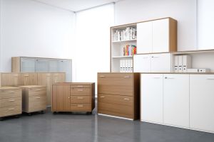 Rangement mélaminé.